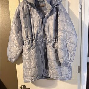 Free People Quilted Puffer Jacket - Light Gray